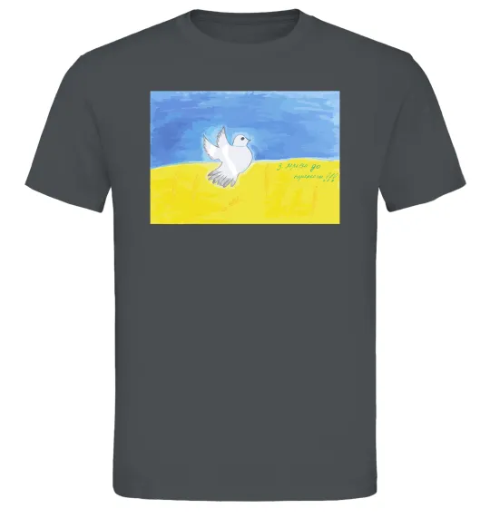 Мужская футболка Голуб з мрією до перемоги Графит фото