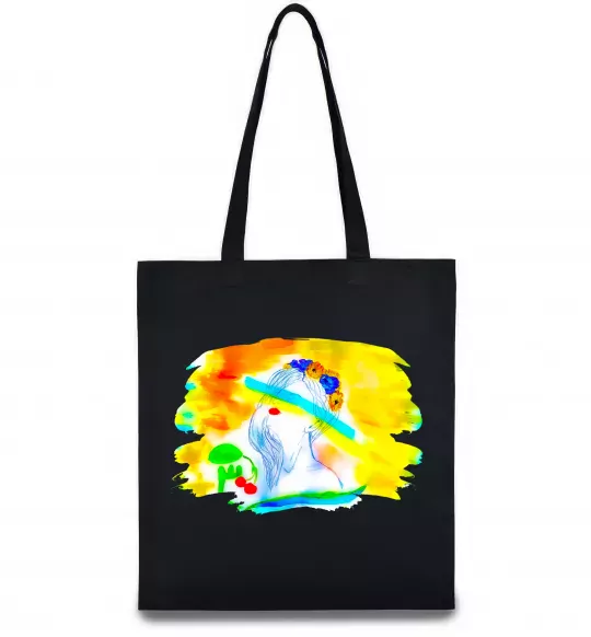 Еко-сумка Українка прапор Чорний фото