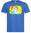 Чоловіча футболка Українка прапор Яскраво-синій Чоловіча футболка Українка прапор Яскраво-синій фото