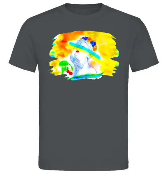 Чоловіча футболка Українка прапор Графіт фото