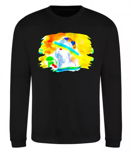 Свитшот Українка прапор Черный фото