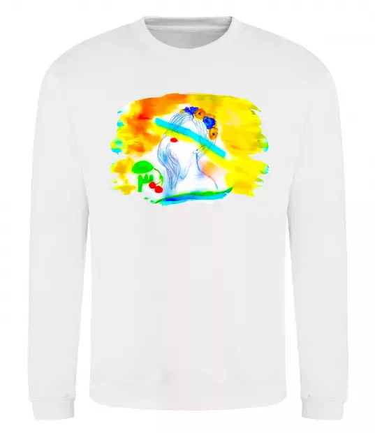 Свитшот Українка прапор Белый фото