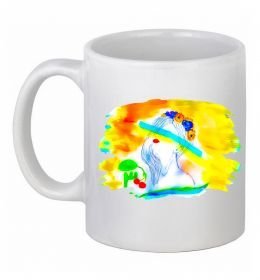 Чашка керамічна Українка прапор