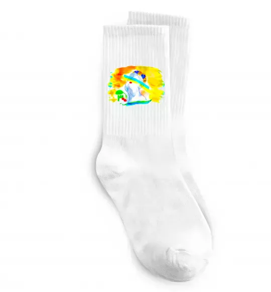 Носки Українка прапор Белый фото