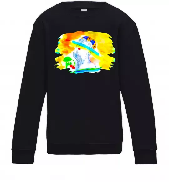 Дитячий світшот Українка прапор Чорний фото