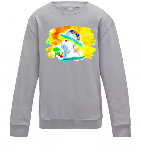 Дитячий світшот Українка прапор Сірий меланж фото