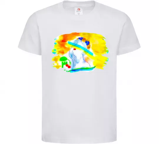 Дитяча футболка Українка прапор Білий фото