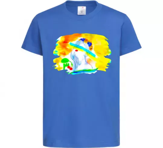 Дитяча футболка Українка прапор Яскраво-синій фото