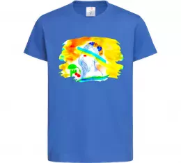 Детская футболка Українка прапор Ярко-синий фото