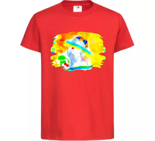 Дитяча футболка Українка прапор Червоний фото