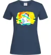 Жіноча футболка Українка прапор Темно-синій фото