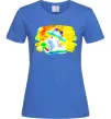 Жіноча футболка Українка прапор Яскраво-синій фото