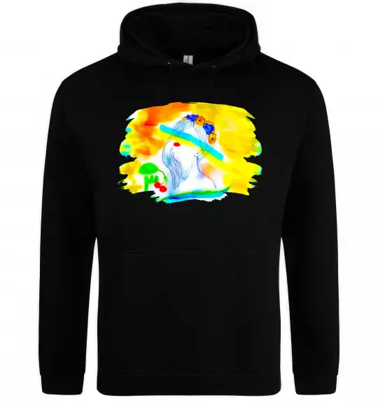 Чоловіча толстовка (худі) Українка прапор Чорний фото