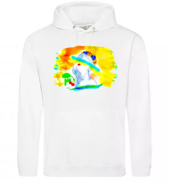 Чоловіча толстовка (худі) Українка прапор Білий фото