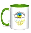 Чашка з кольоровою ручкою Око з мрією про перемогу Зелений Чашка з кольоровою ручкою Око з мрією про перемогу Зелений фото