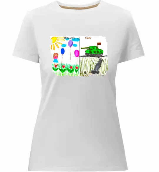 Жіноча преміум футболка Перемога Білий фото