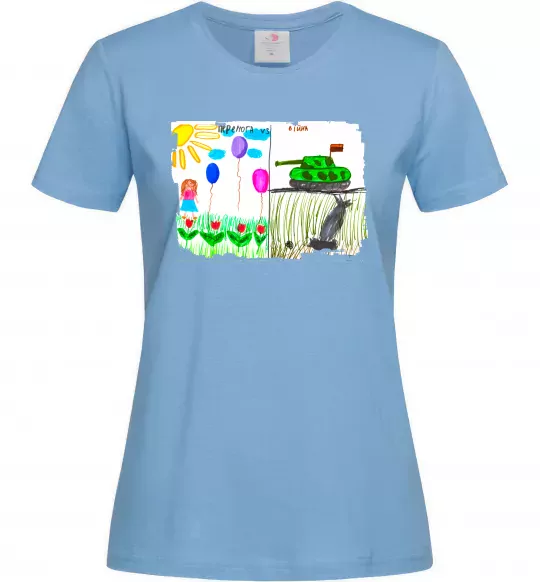 Жіноча футболка Перемога Блакитний фото