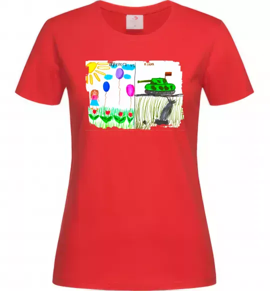 Жіноча футболка Перемога Червоний фото