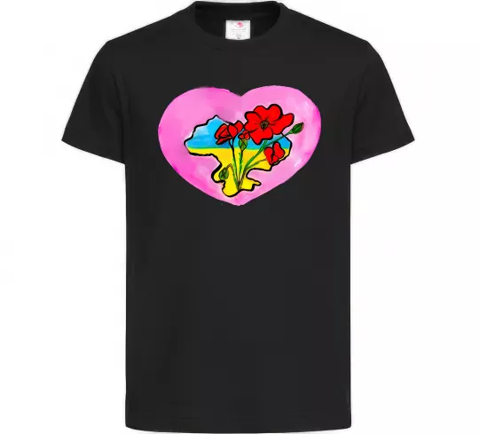 Дитяча футболка Україна в серці Чорний фото