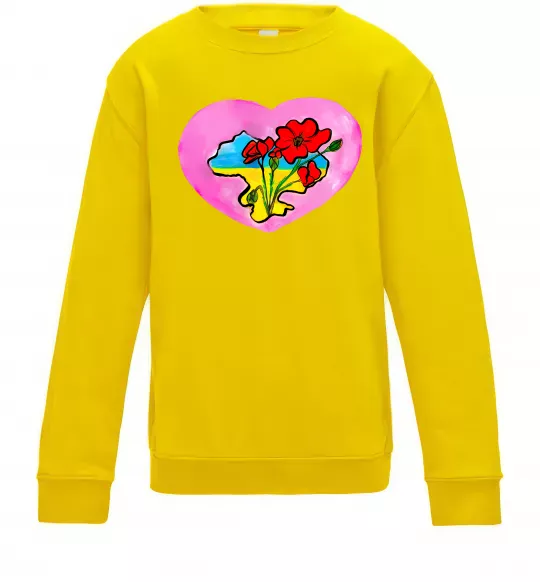 Дитячий світшот Україна в серці Сонячно жовтий фото