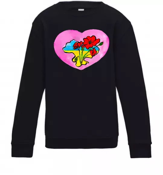 Дитячий світшот Україна в серці Чорний фото