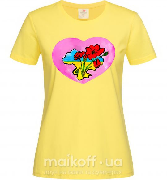 Женская футболка Україна в серці Лимонный фото