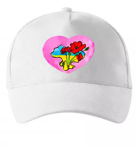 Кепка Україна в серці Білий фото