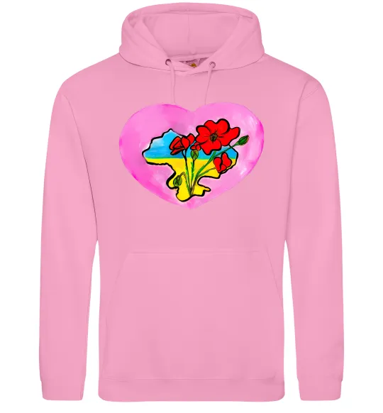 Чоловіча толстовка (худі) Україна в серці Рожевий фото