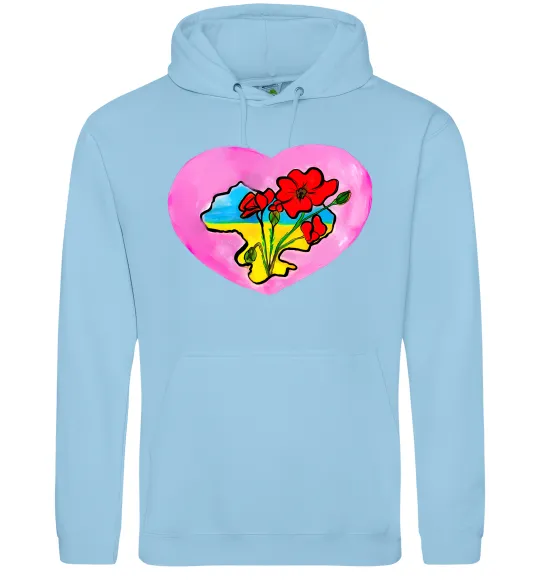 Чоловіча толстовка (худі) Україна в серці Блакитний фото