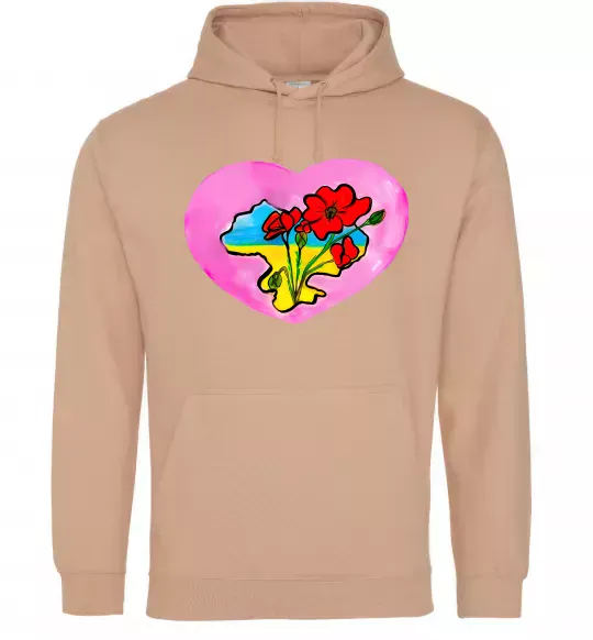 Жіноча толстовка (худі) Україна в серці Пісочний фото