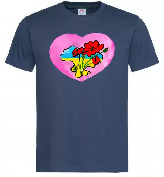 Чоловіча футболка Україна в серці Темно-синій фото