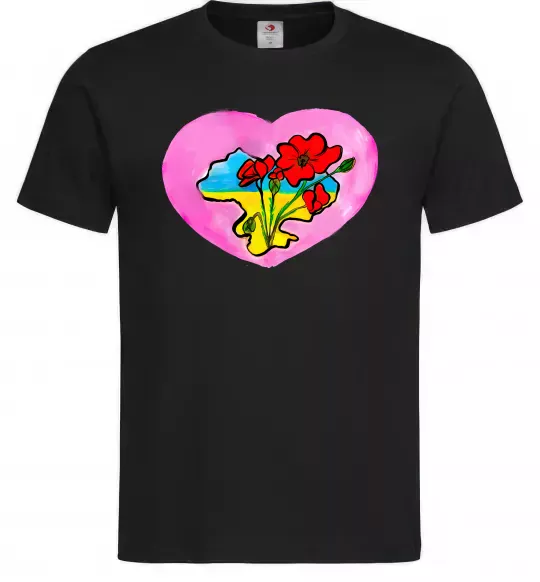 Чоловіча футболка Україна в серці Чорний фото