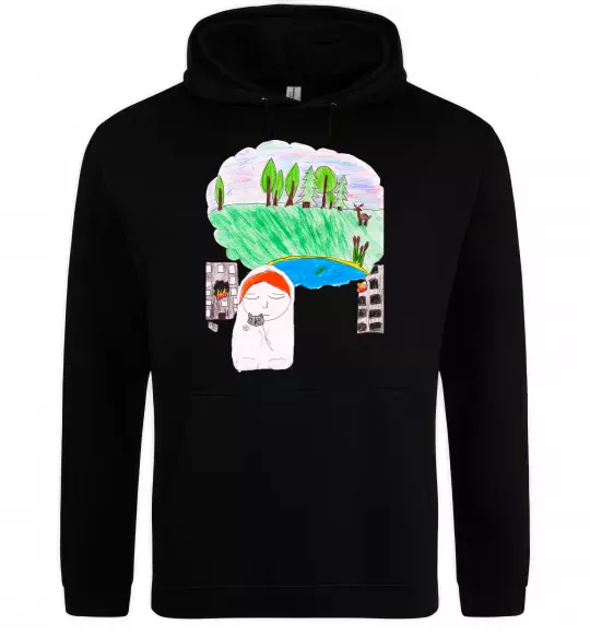 Чоловіча толстовка (худі) Війна Чорний фото