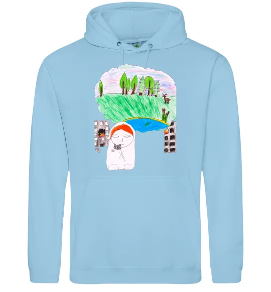 Чоловіча толстовка (худі) Війна Блакитний фото