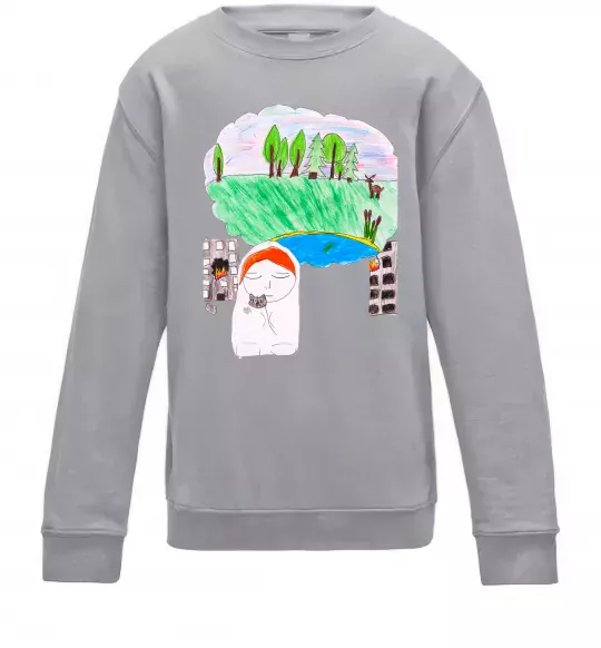 Дитячий світшот Війна Сірий меланж фото