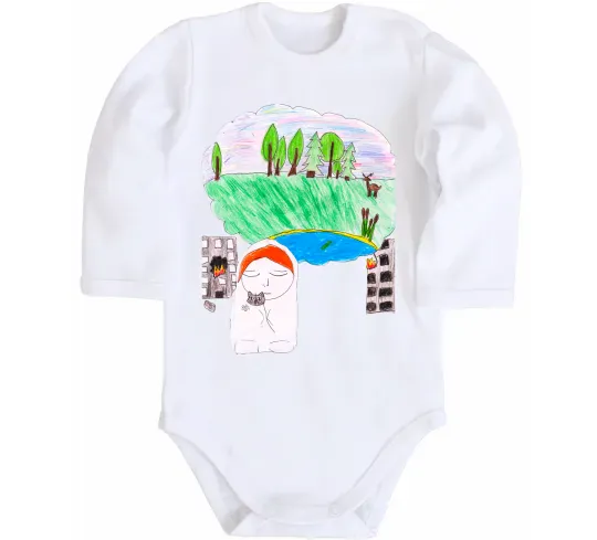 Детский боди Війна Белый фото