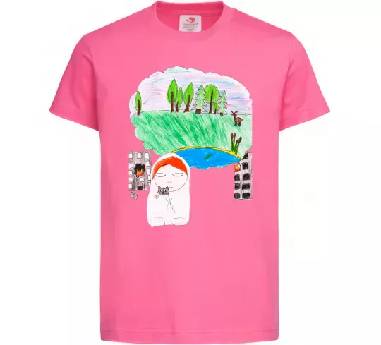 Детская футболка Війна Ярко-розовый фото