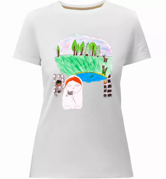 Женская премиум футболка Війна Белый фото