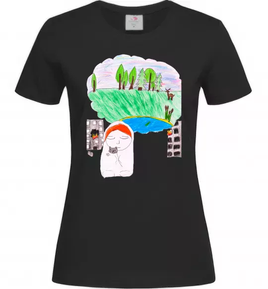 Жіноча футболка Війна Чорний фото