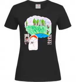 Жіноча футболка Війна Чорний фото