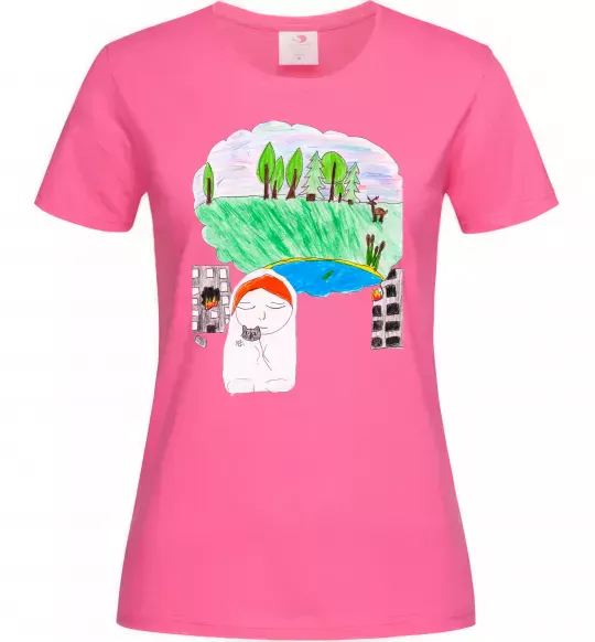 Жіноча футболка Війна Яскраво-рожевий фото