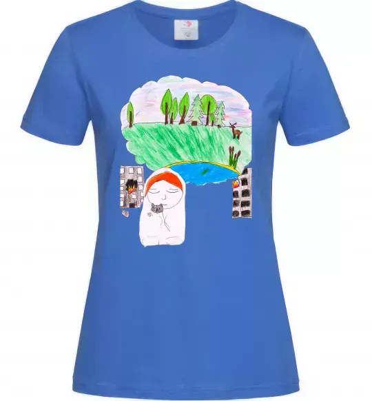 Жіноча футболка Війна Яскраво-синій фото