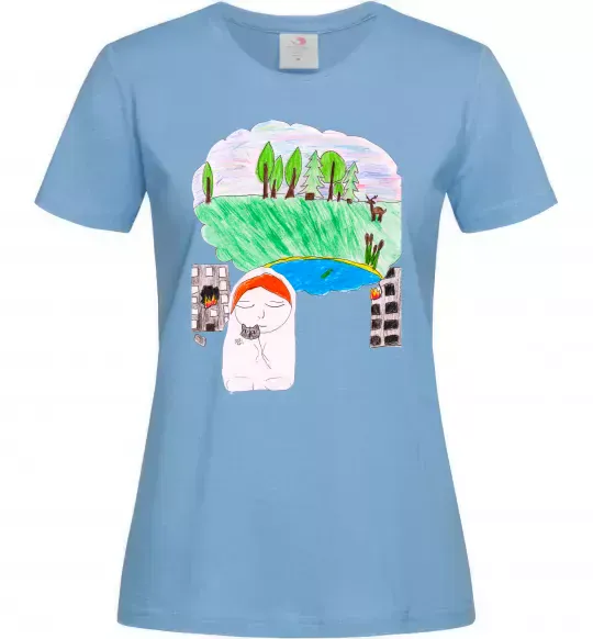 Жіноча футболка Війна Блакитний фото