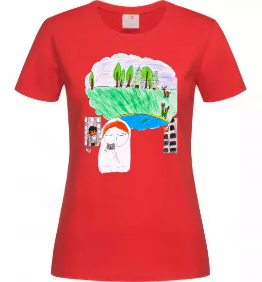 Жіноча футболка Війна Червоний фото