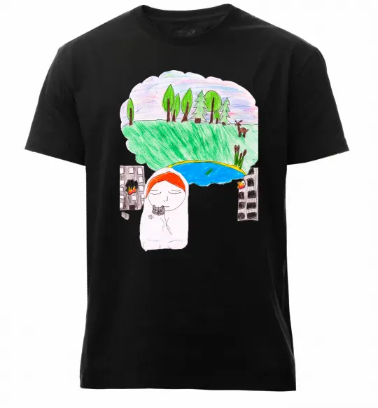 Мужская премиум футболка Війна Черный фото