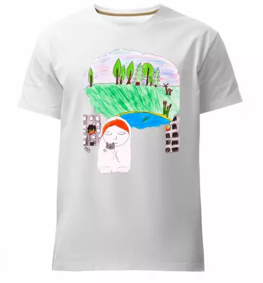 Мужская премиум футболка Війна Белый фото