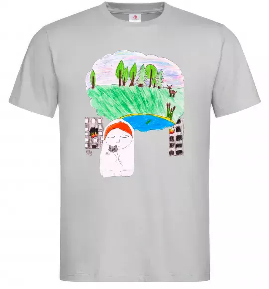 Мужская футболка Війна Серый фото