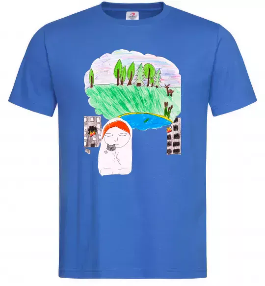 Мужская футболка Війна Ярко-синий фото