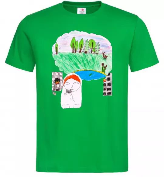 Мужская футболка Війна Зеленый фото