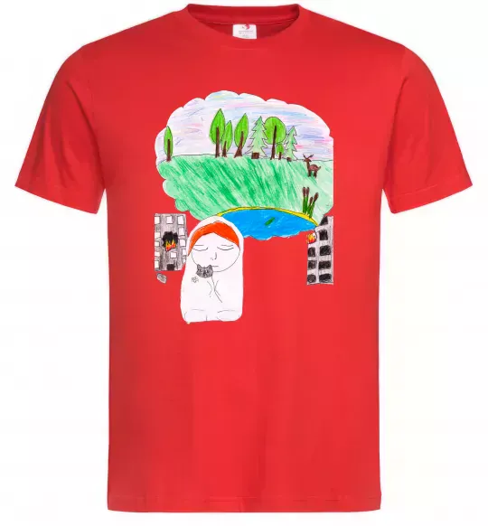 Мужская футболка Війна Красный фото